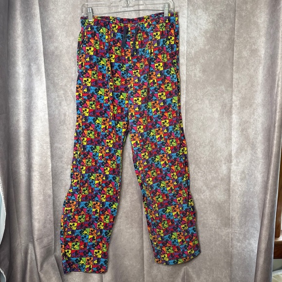 Disney Parks Authentic Mickey Mouse Pants Neon Colorful Size Medium - Picture 1 of 6